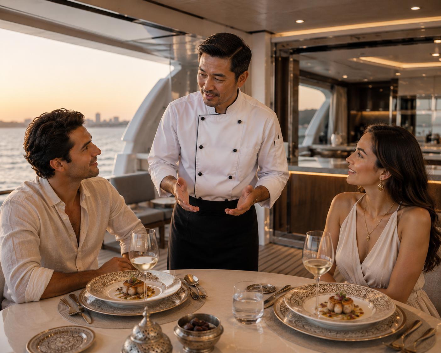 Healing wellness cuisine beautifully served on a yacht